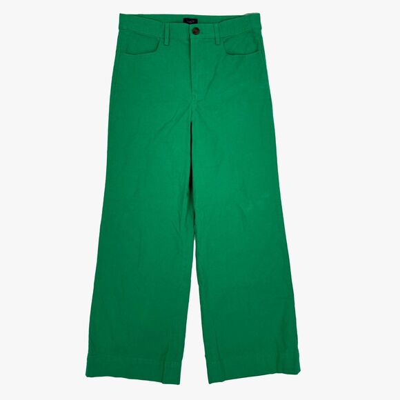 J.CREW High-Rise Wide-Leg Cropped Pant 25 Dublin Green NWD B90 - Picture 2 of 7